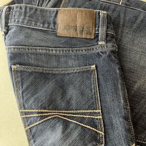 Express‎ Slim Fit Rocco Straight Leg Jeans Mens 34x31 Thrashed Whispering Cowboy